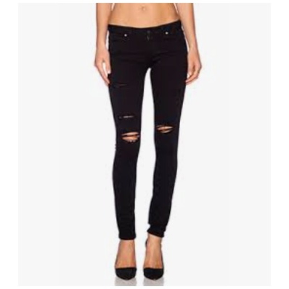 PAIGE Verdugo Skinny Ankle Jeans,  Black out 26